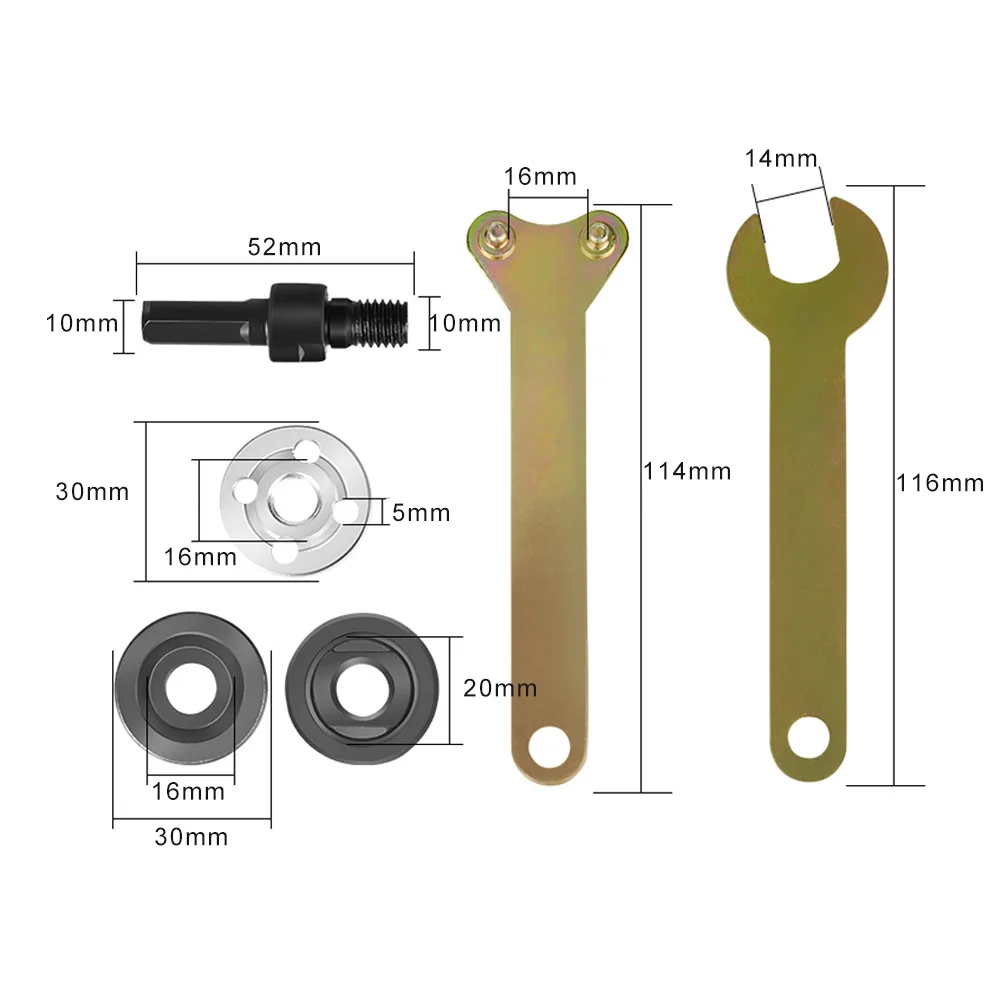 Connecting Rod 10mm Electric Drill Conversion Angle Grinder Metals Handle Holder Adapter for Cutting Disc Polishing Wheel 1 set