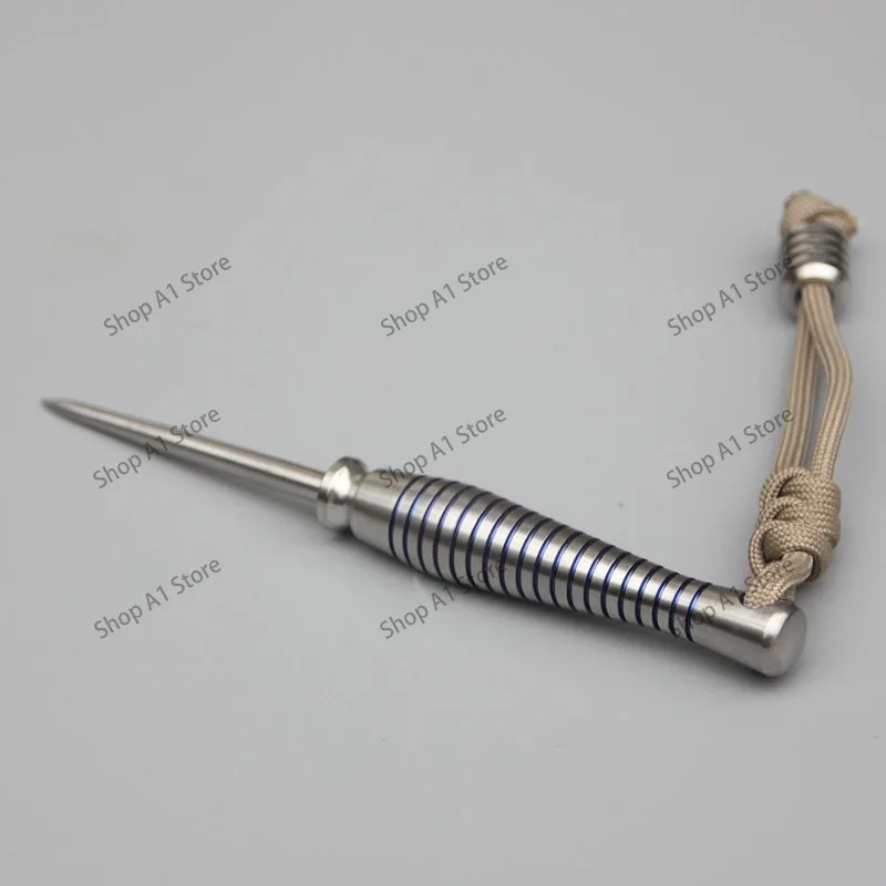 TC4 Titanium Alloy EDC Tool | Hidden Dual-Function Tea Needle & Awl | Hand-Baked Color | Portable Detachable Outdoor Accessory