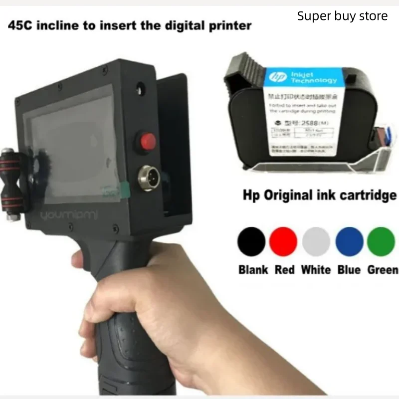 Digital Logo Number Inkjet Printer for Barcode Mark Produce for All Material 25.4mm Height Multi-language