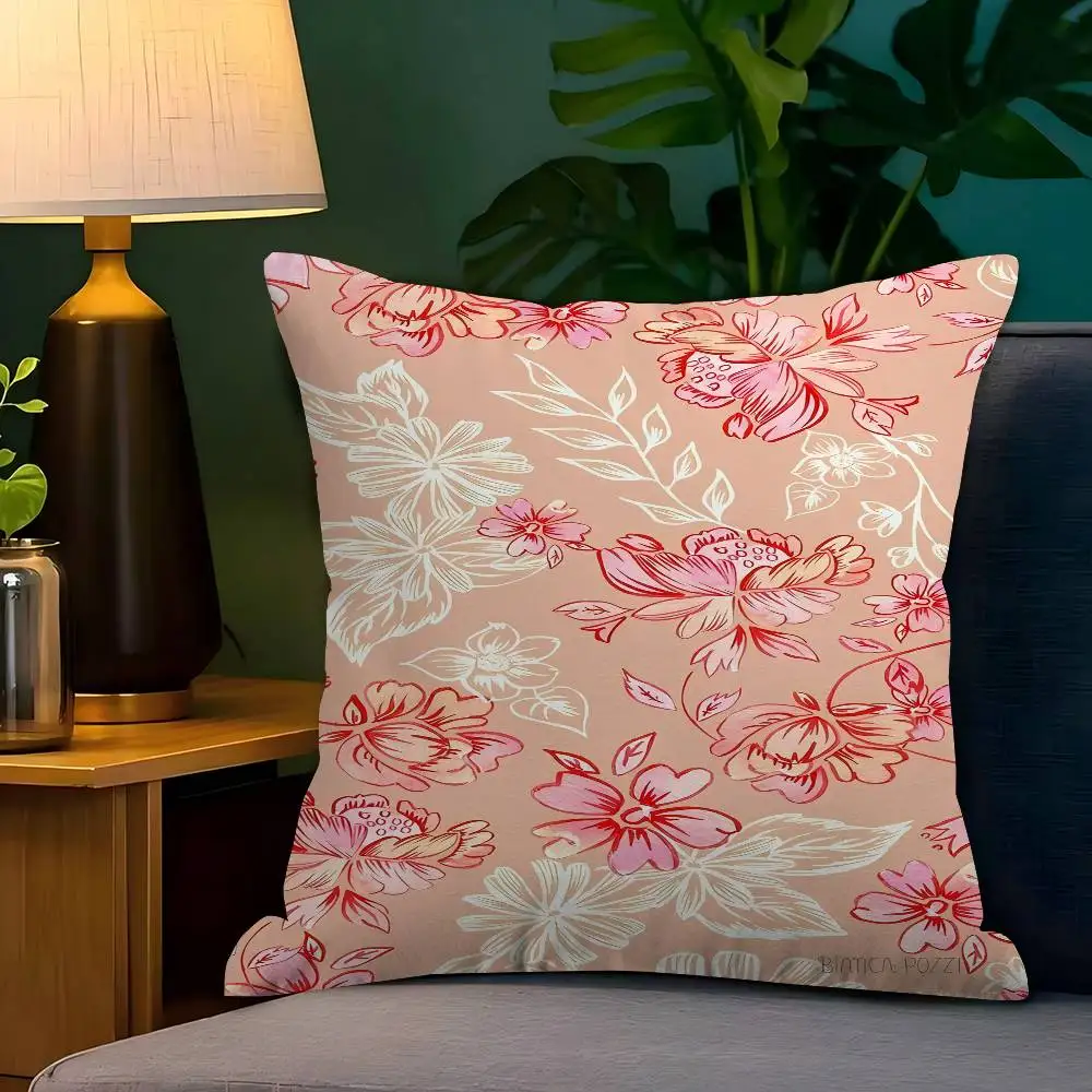 

Peach Petals Cushion Cover Pillow Cover Decor Pillowcase Printed Cushion Case For Couch