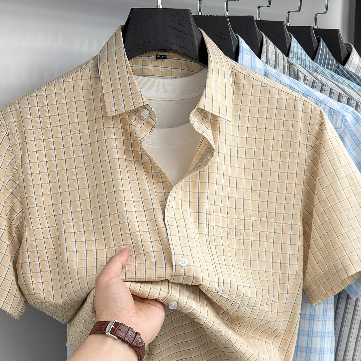 High Quality Classic Men's Striped Shirt Short Sleeves New Summer Regular Fit Men Pocket Casual Line Cotton Leisure Male Blouse