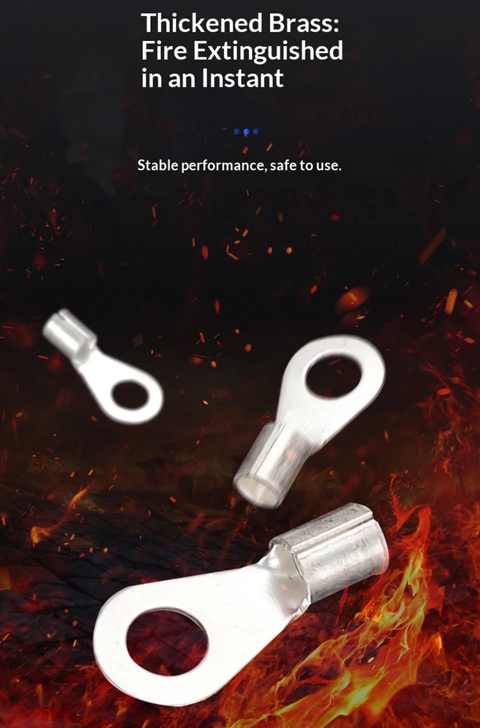 Runder Kabelschuh OT1/1.5/2.5/4/6-4/5/6/8mm Kabelendverbinder aus blankem Kupfer, nicht isoliert, zum Crimpen – Detail 4