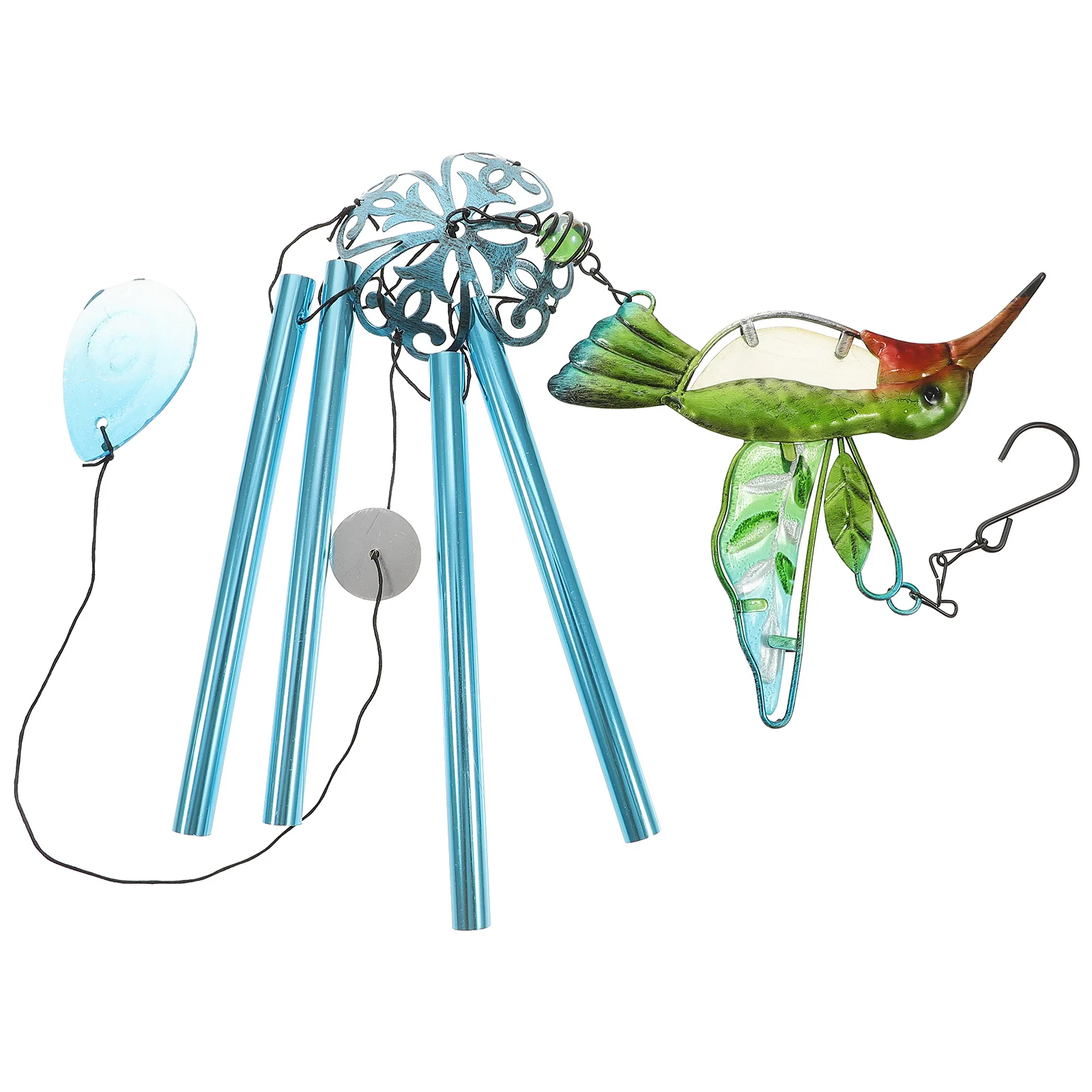 

Glass Hummingbird Windchime Metal Decor Garden Balcony Hanging Bell Peaceful Sound Balcony Windchimes Glass Wind Chimes