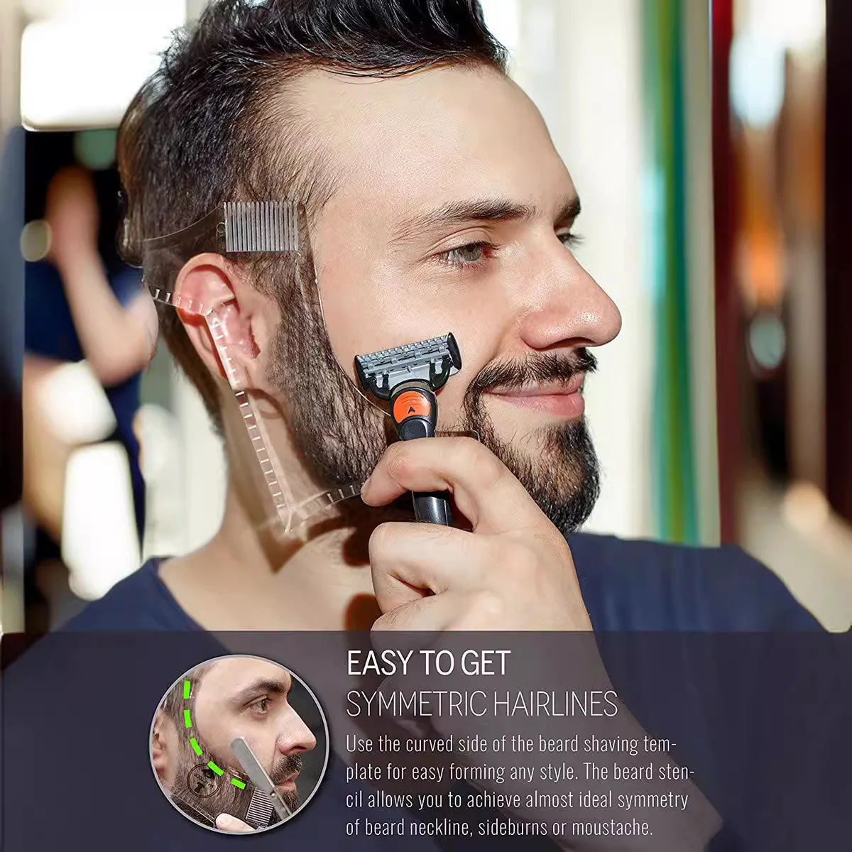 Beard Shaper for Men Beard Shaping Tools with Comb for Perfect line up & Edging For Men's Jaw Cheek/Neck Line, Gifts for Men