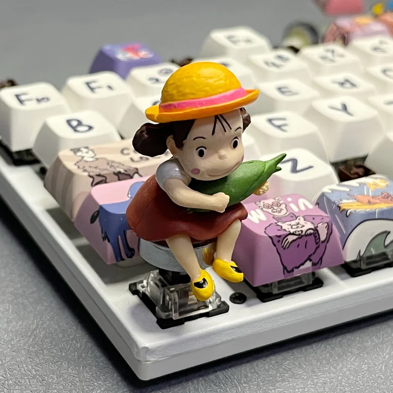Sunflower Chinchilla Keycaps Anime Kawaii Keycaps For Mechanical Keyboard Caps Gaming Decoration Accessories 1pc Artisan Diy Key