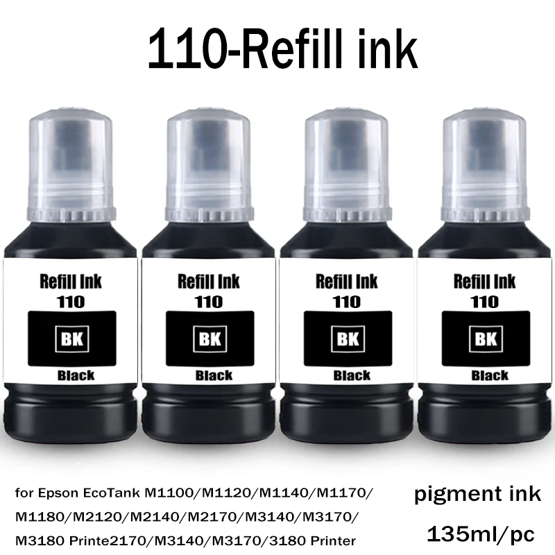 

Чернила для заправки 110 Refill Ink C13T03P14A, совместимые с принтерами Epson M1100/M1120/M1140/M1170/M1180/M2120/M2140/M2170/M3140/M3170/3180