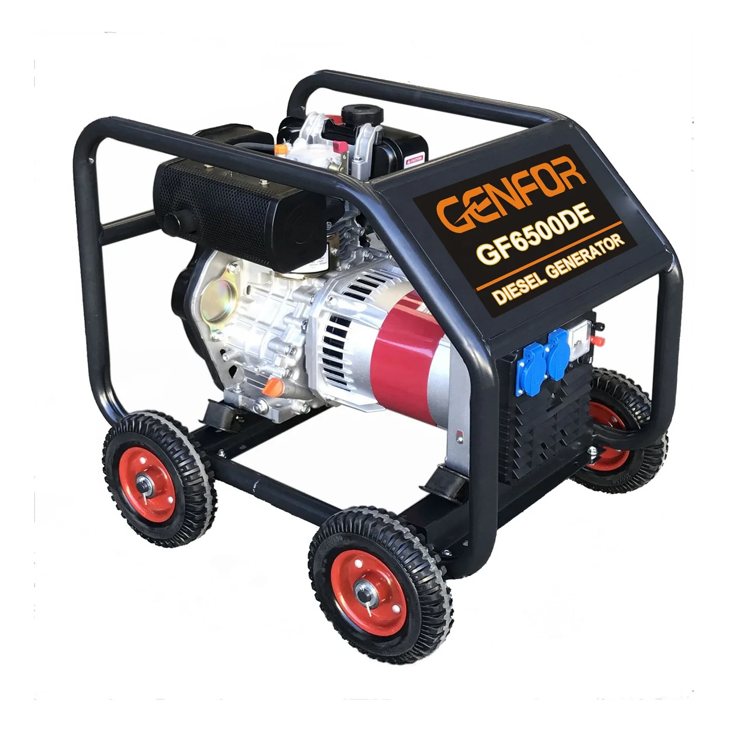 GENFOR brand new 7KVA Key start Generator 100% copper wire  generators with wheels