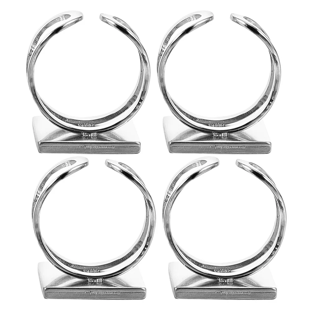 

4Pcs Square Bezel DIY Stainless Steel Ring Blanks Adjustable Flat Base Jewelry Making Accessories Stainless Steel Finger Pads