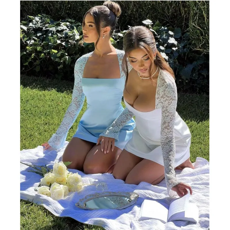 Corset Ball Gown Slim ค็อกเทลชุดราตรี A-Line ชุดราตรีชุดผู้หญิงหรูหราลูกไม้งานแต่งงานชุดยาวแขนยาว