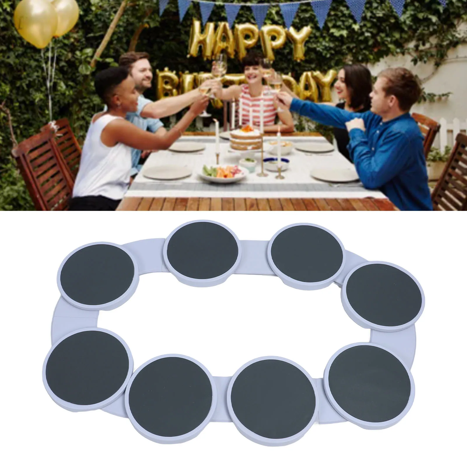 

Turntable Organizer Sliding Rail Spacious 360 Degree Rotatable Quiet Move Dining Table Turntable Tray for Family Gatherings