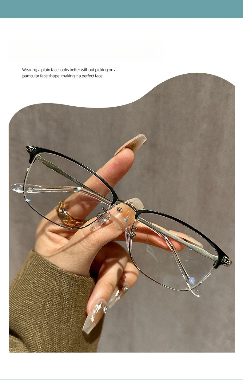 Heißverkaufte Lesebrille mit hochauflösendem Metallrahmen und Anti-Blaulicht-Lesebrille – Detail 1