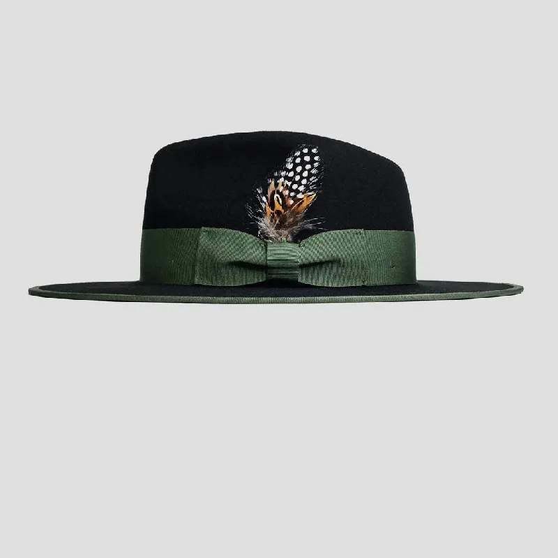 Hot-selling Woolen Jazz Hat With Large Brim, Autumn And Winter Retro British-style Feather Felt Hat, European And American Style