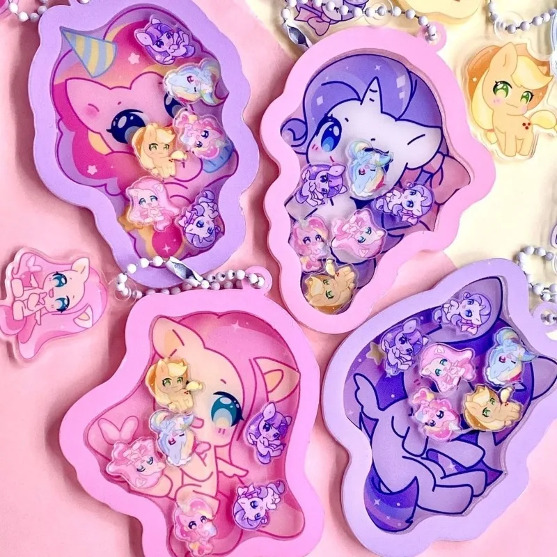 الكرتون لطيف بلدي ليتل المهر شاكر قلادة الإبداعية Kawaii أنيمي شخصية سلسلة مفاتيح مصنوعة من الأكريليك حقيبة طالب الملحقات هدية عيد