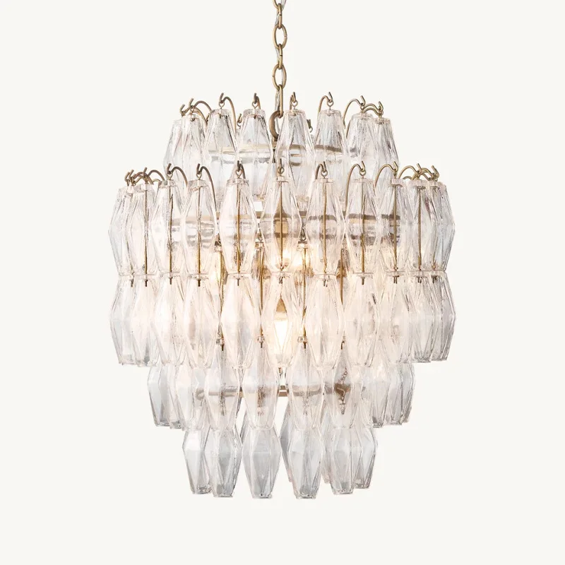 

French retro glass chandelier, simple atmosphere creative designer American living room dining room bedroom room