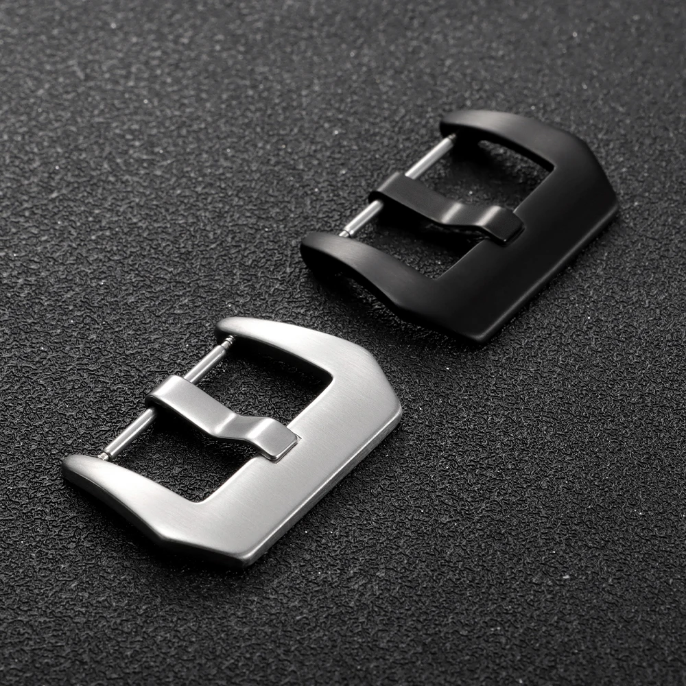 الفولاذ المقاوم للصدأ حزام الساعات مشبك زر عالمي 16/18/20/22/24/26 مللي متر لبانيراي ماتي مصقول مشبك اكسسوارات الفضة الأسود