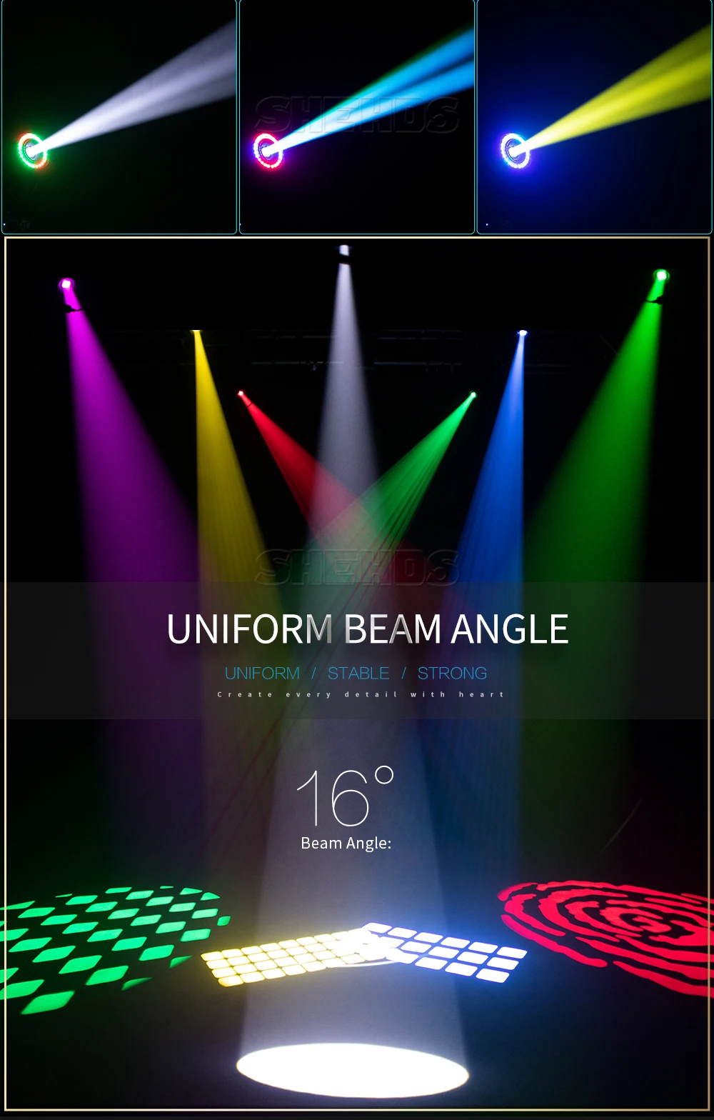 1/2PCS 100W LED Spot Lichter Mit Ring 6 Gesicht Prisma Moving Head Für Dj Party Dance disco Bühne Beleuchtung Wirkung Rotierenden Gobo – Detail 6