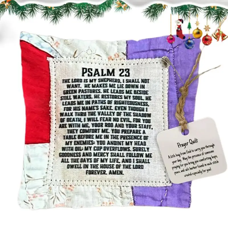 Symbolism Poems Quilts Individually Prayer Quilt Hand-Sewn Vintage Prayer Quilt Squares Colorful Quilts For Yourself Friend