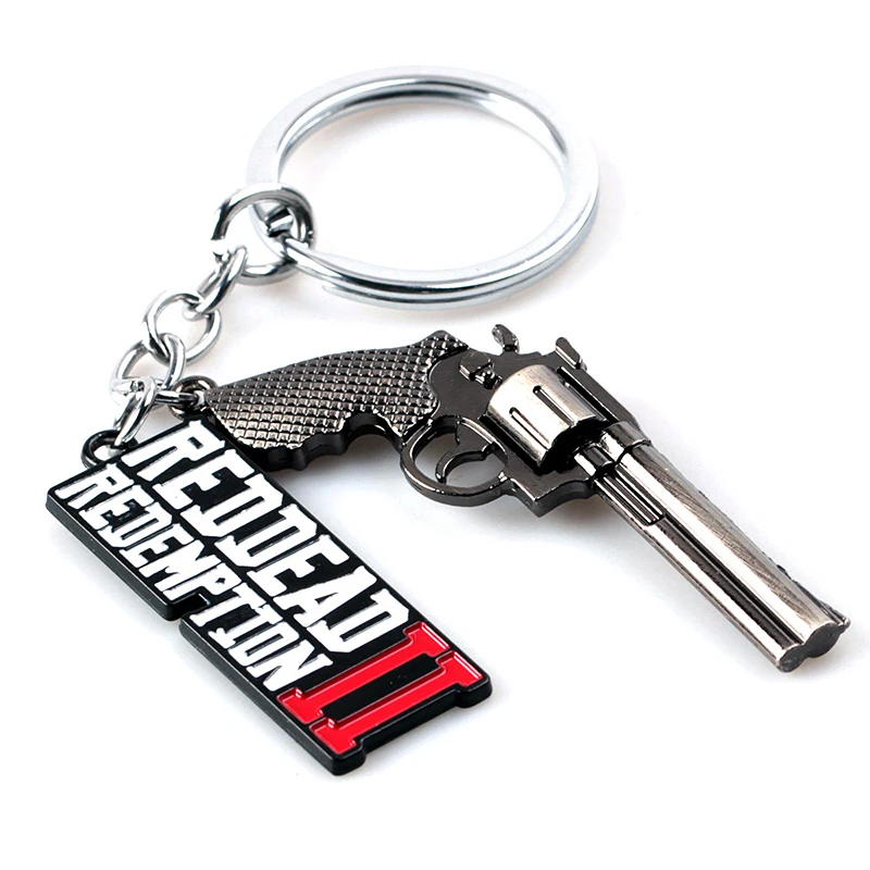 Mini Game Guns Keychain Pendant Red Dead Redemption 2 Gift Souvenirs Jewelry 3D Gun Model Key Chain Accessories Car Keyring