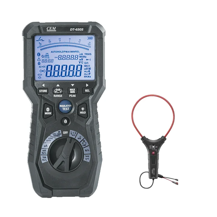 

DT-6505 True RMS Multimeter Insulation Tester & High Resolution Low Ohm Meter Product Category Resistance Meters