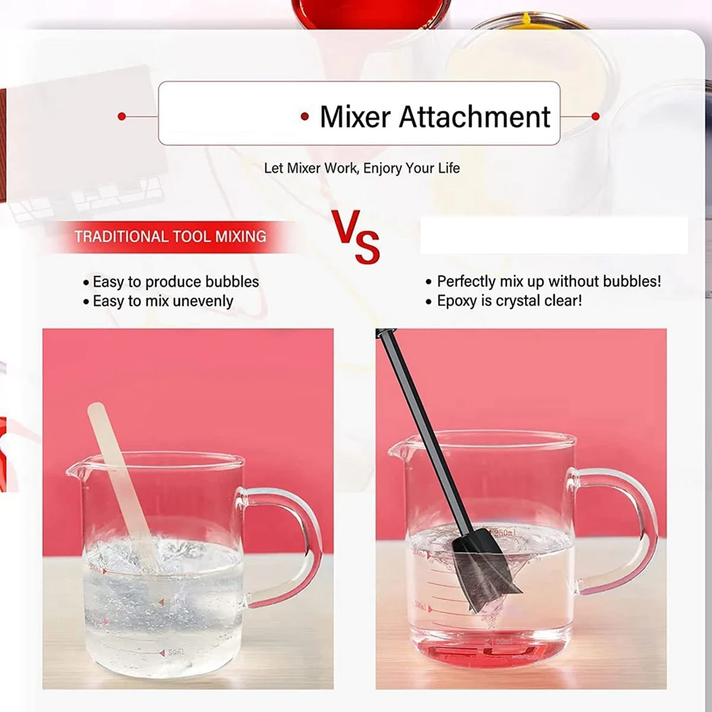 8 Pcs Resin Mixer Epoxy for Powerful Mixing Reusable Multipurpose Epoxy for Drill for Epoxy and Paint Mixer Drill