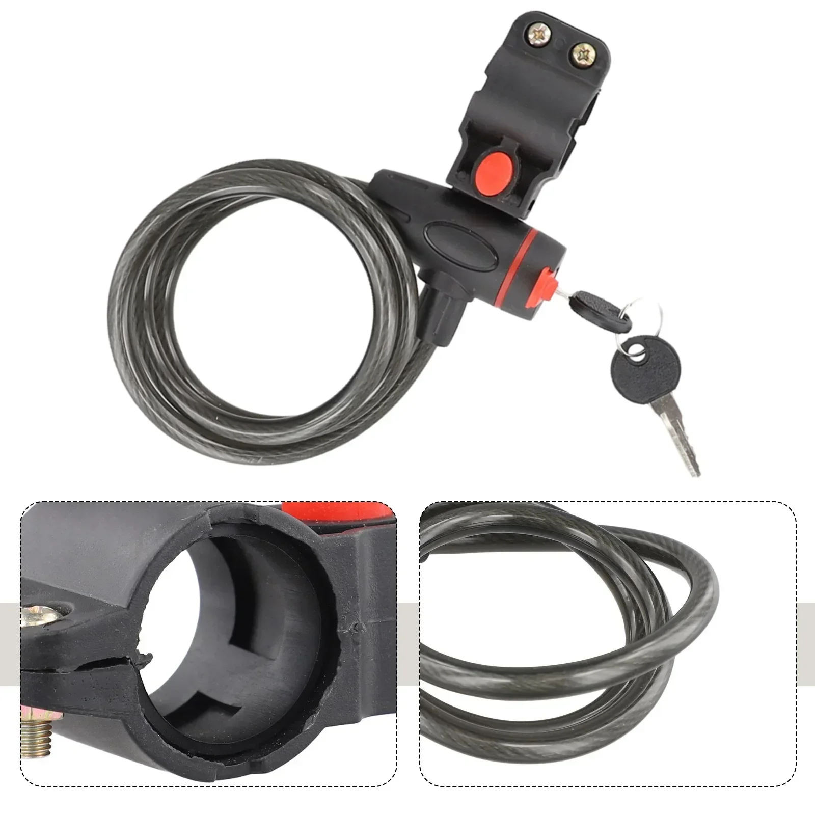 

Theft Spiral Stainless Steel Cable Bike Lock For Cycling Anti-Theft Chain Wire Bicycle Security Lock With 2 Key Bike Accessories