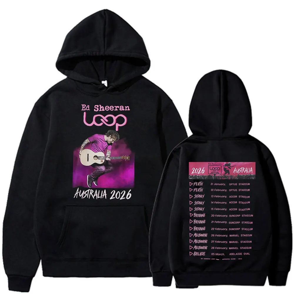 Ed Sheeran Loop Tour Australia 2026 Tour Merch Hoodie Fans Gifts Men Women Clothing Fashion Harajuku Oversized Hooded Sweatshirt
