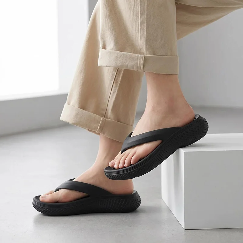 Big Size Men's Flip Flops Summer Sports Outdoor Flat Slides Casual Beach Sandals For Women Men Non-slip Indoor Couple Home Shoes