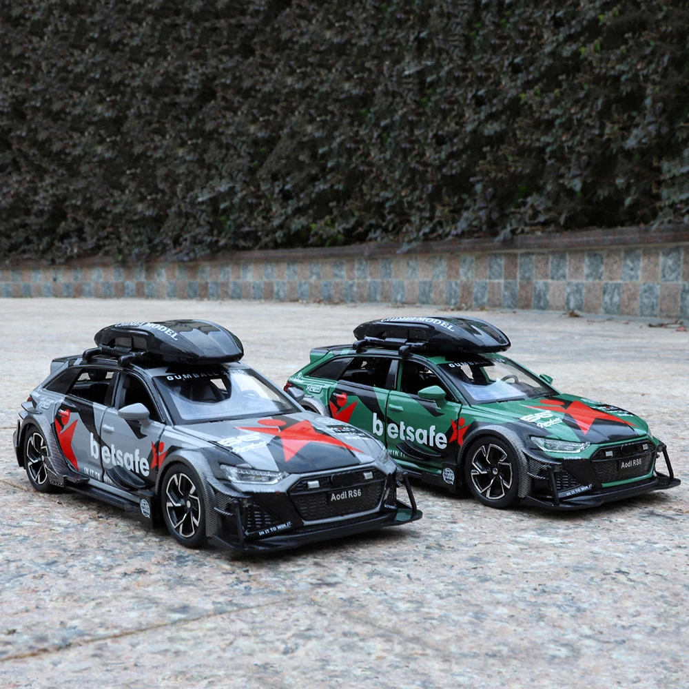 Jouets RS6 échelle 1:32, modèles miniatures, roues de voiture de sport, portes de jouets pouvant être ouvertes, modèles de véhicules pour enfants en bas âge, cadeaux