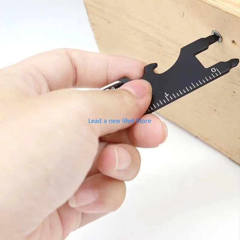 

Y55E Bottle Opener Hexagon Wrench Measuring Ruler Outdoor Survival Gear Gadget