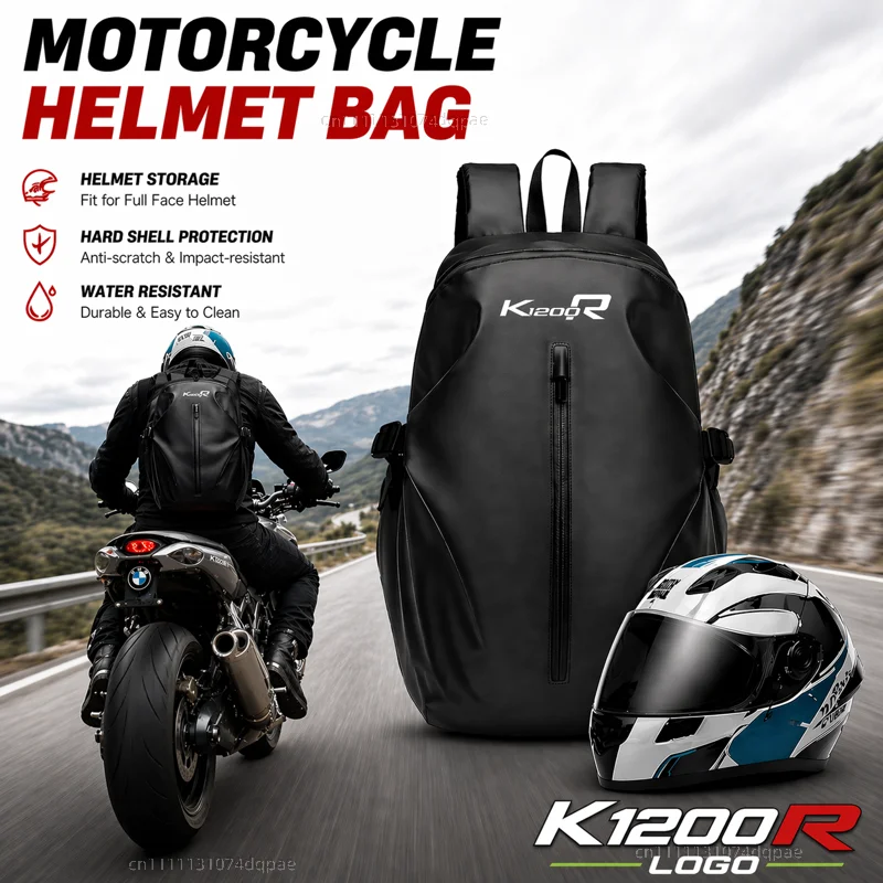 

Knight Backpack Motorcycle Helmet Bag Travel Equipment Waterproof Large Capacity For BMW K1200R K1200S K 1200 R K 1200R