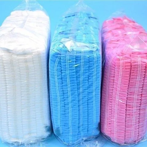 

100pcs/Pack Disposable Hair Head Covers Net Bouffant Dustproof Anti Dust Caps Breathable Shower Bathing Hats Kitchen