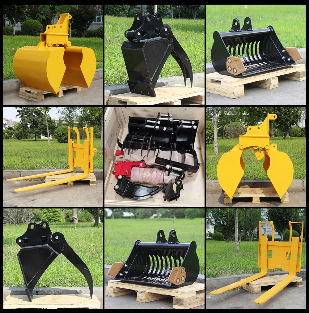 Mini Excavator Attachment Loading Bucket Fit QH12 1Ton 1.2Ton 1.5Ton 1.8Ton Excavator Loading Bucket for Sale