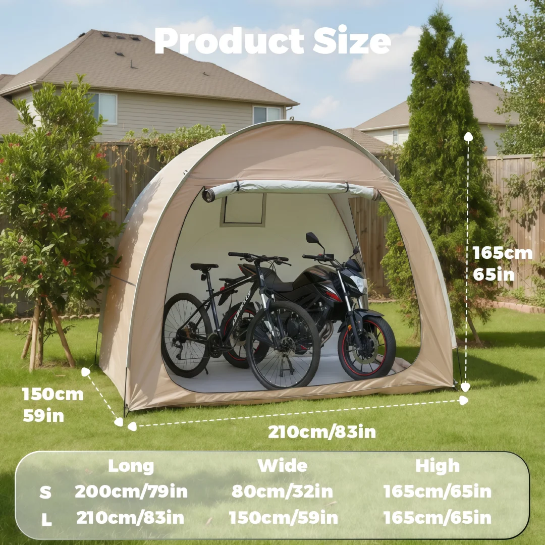 1 Pack Patio‑Ready Bike Storage Tent, Easy Open Shelter, Yard Lawn Bicycle Storage Shed for Home Cycling Users