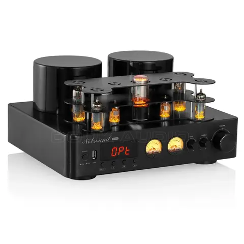 Nobsound HiFi Hybird Stereo Valve Tube Amplifier Bluetooth 5.0 Audio Receiver COAX / OPT Power Amp USB Player