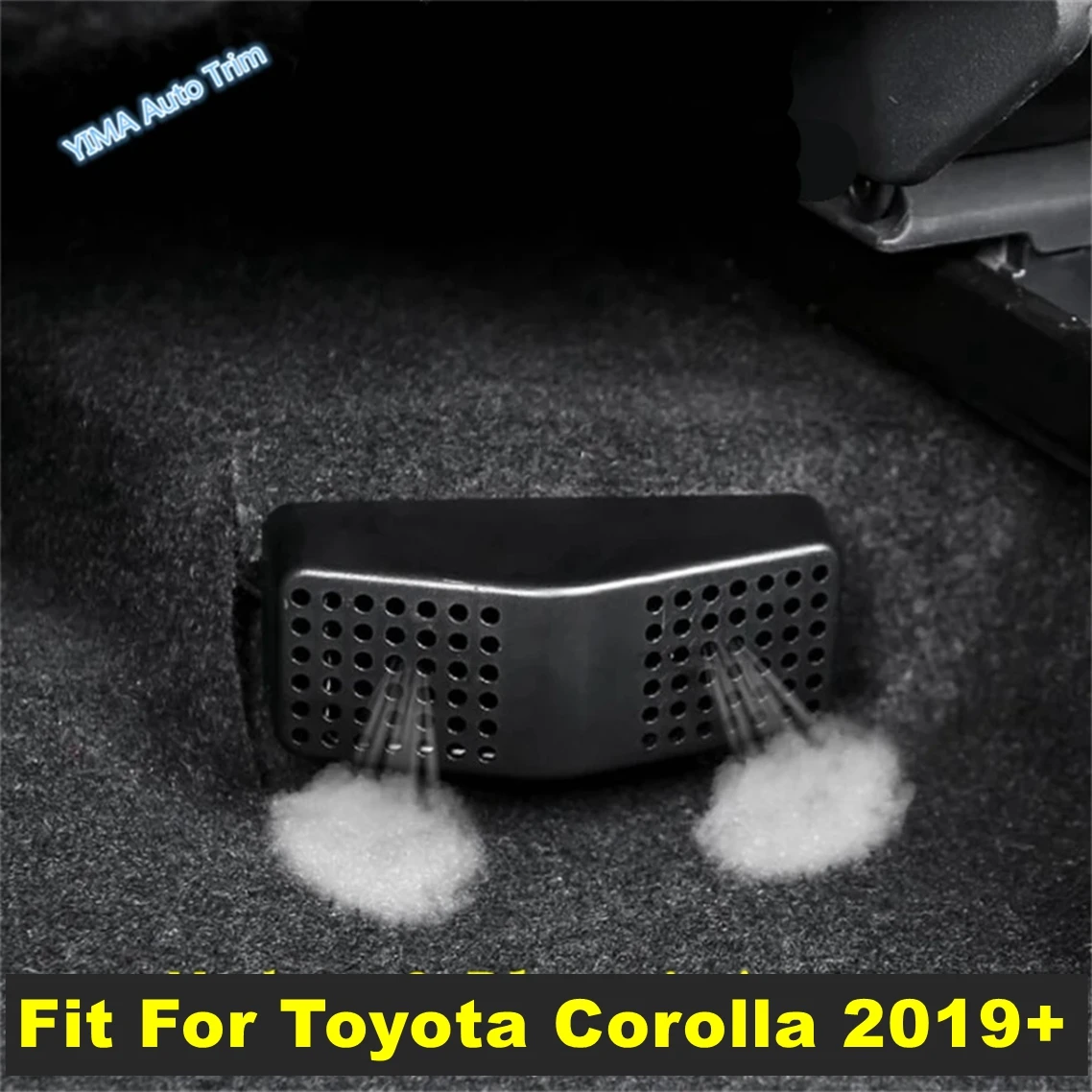 

Black Heat Floor Air Conditioner Duct Vent Outlet Grille Cover Trim Fit For Toyota Corolla 2019 - 2024 Auto Interior Accessories