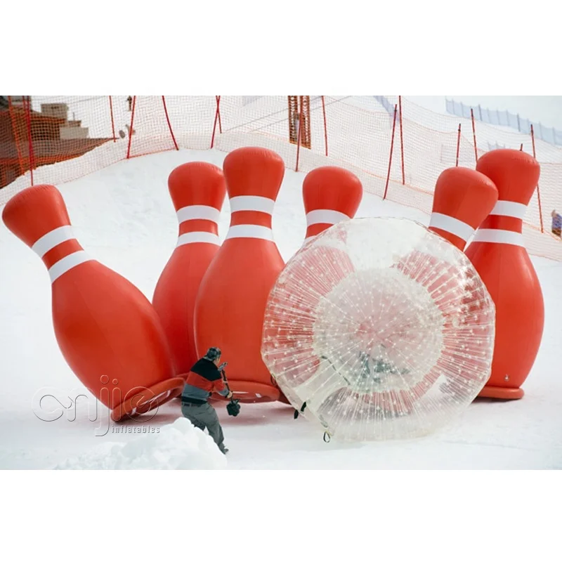 

High Air Tight Inflatable Human Bowling Pins With Bowling Lane / Human Bowling Ball for Sale