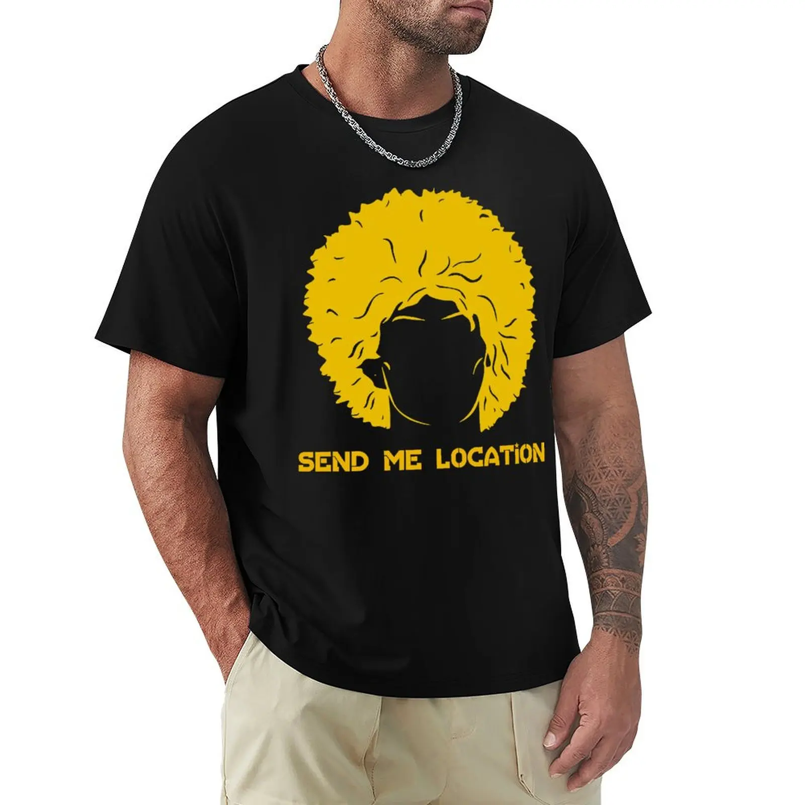 Khabib Send Me Location T-Shirt Modern Print Casual T-Shirt