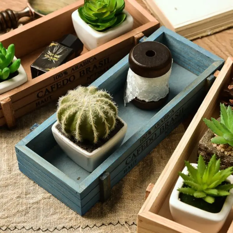 Contenedor de artículos diversos de madera antigua para mesa, organizador de cosméticos, caja de almacenamiento de joyas, soporte de joyería de madera para decoración del hogar, 1 unidad