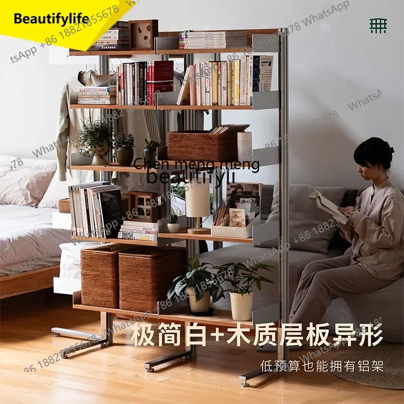 ss 8617 Japanese floor-to-ceiling shelf Solid wood screen storage wardrobe Bookshelf
