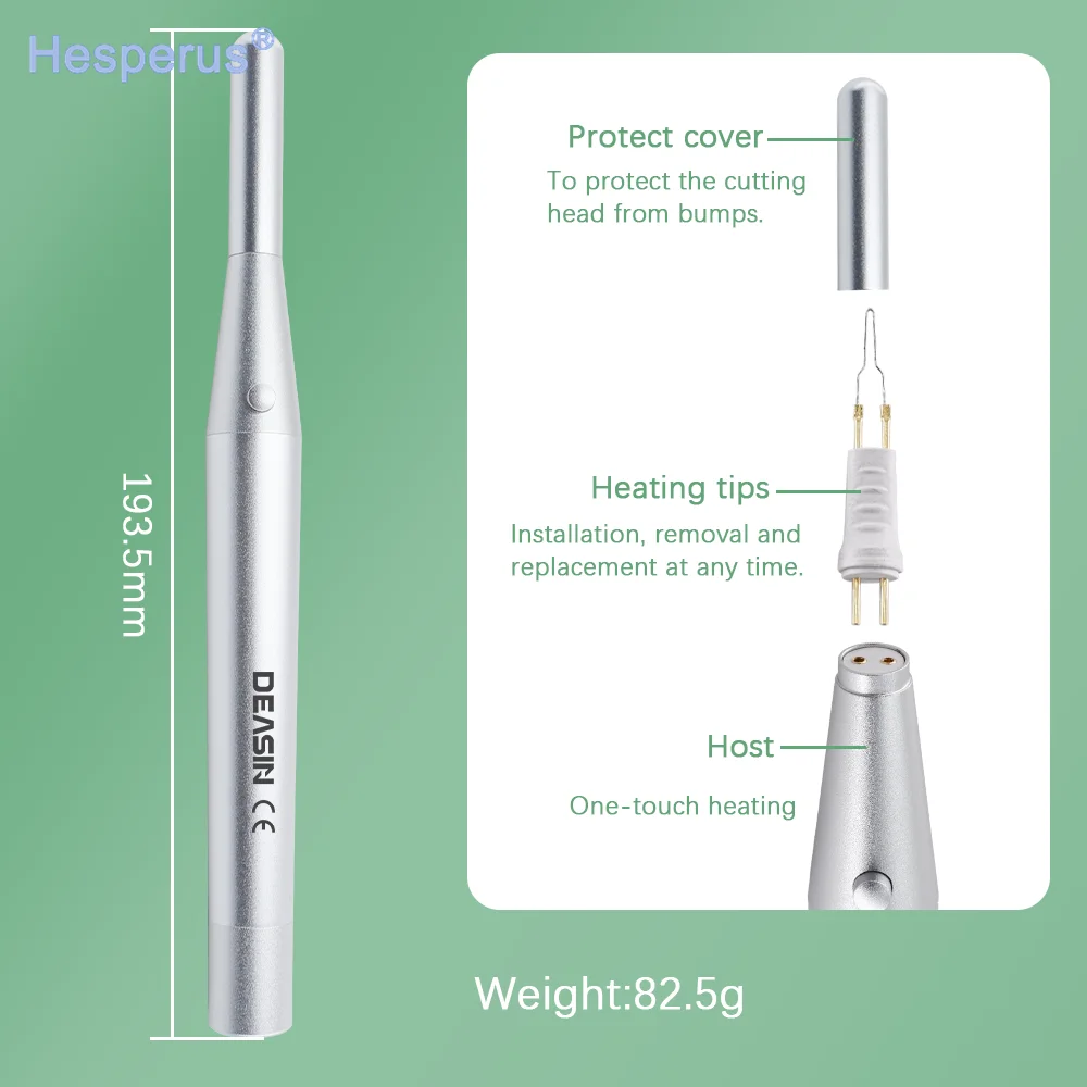 den tal Gutta Percha Taglio Batteria AA riscaldata Modello rimovibile Denti e taglierina per gengive Penna emostatica per elettrocoagulazione 8 punte