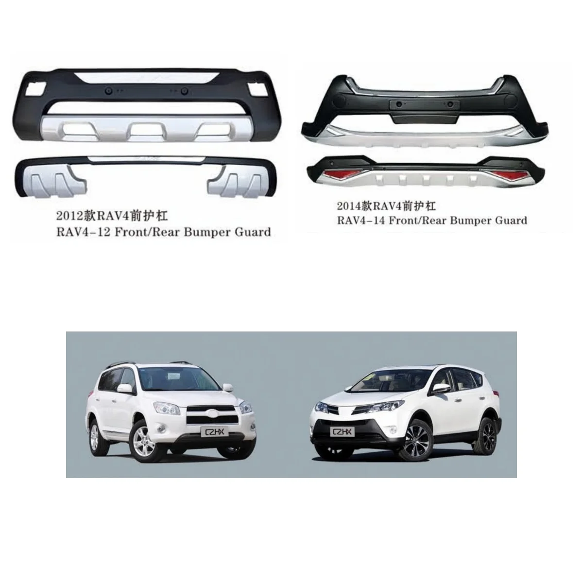 

For TOYOTA RAV4 Front Bumper Guard Rear Bumper Guard 2012 2014