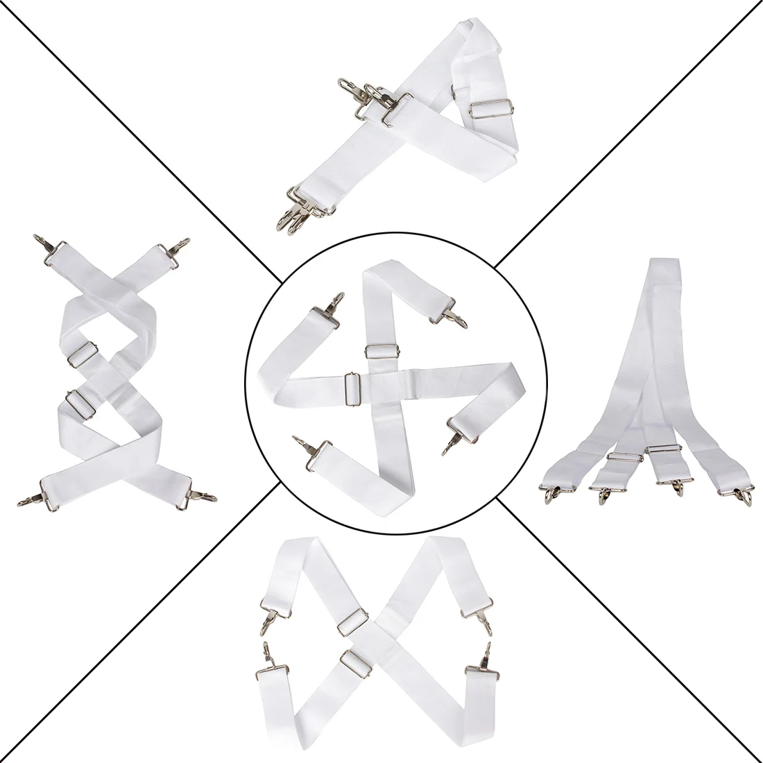 

Drum Strap White Cross Adjustable Strap Nylon Material Firm Durable Professional Drum Strap Percussion Instrument Accessories