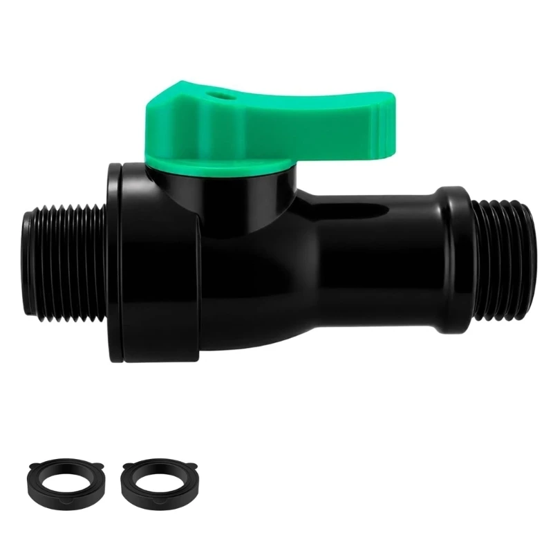 G92C ABS Rainwater Container Faucet with 3/4 Thread, Lever Shutoff Spigot for Garden Watering, Outdoor Rinse Use, and Drum Drain