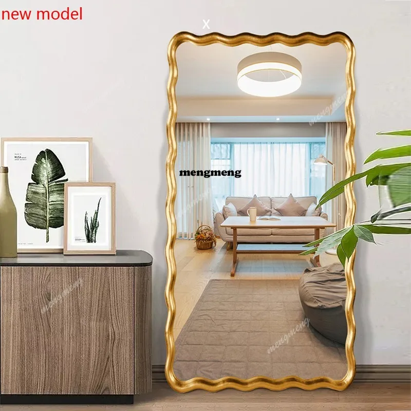 

H134 Vintage full-length mirror wall-mounted French bedroom fitting mirror full-body bedroom decorative mirror