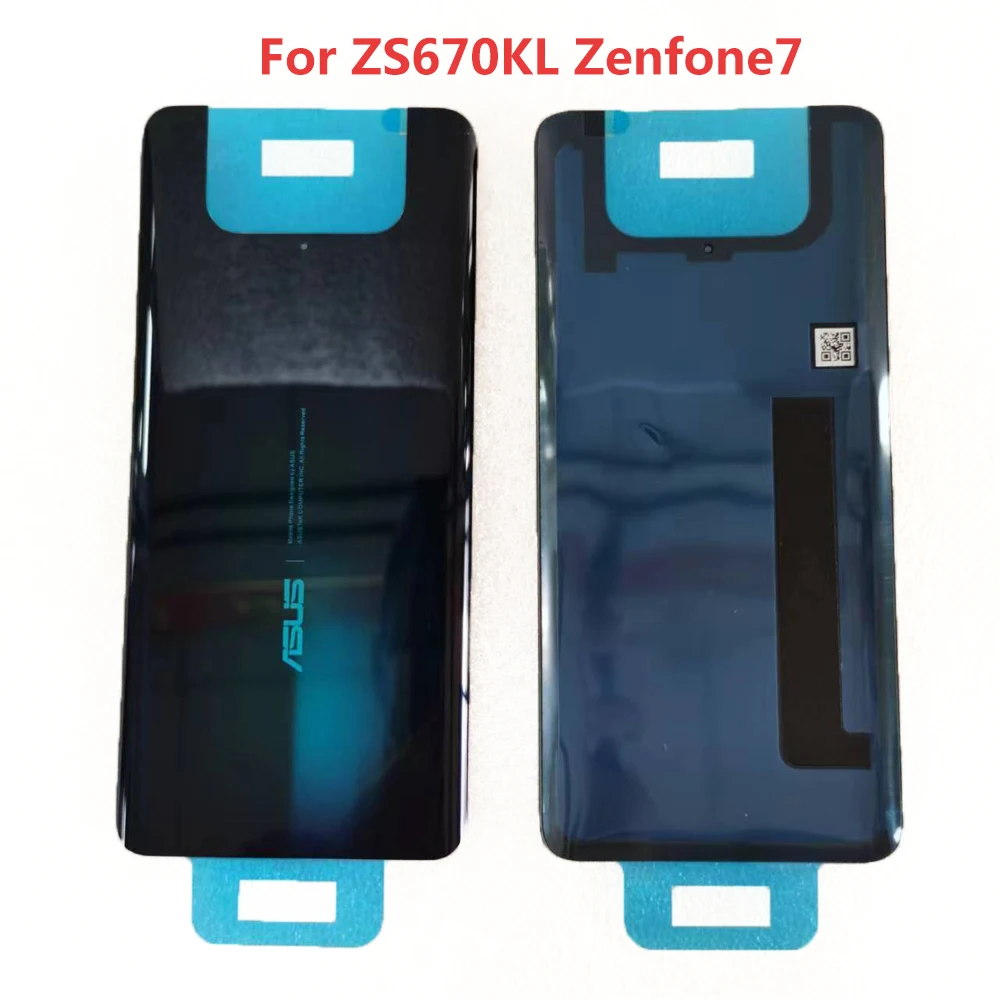 

6.67" ZS670KL Cover For Asus Zenfone 7 Black Battery Cover Rear Door Housing Case Replacement Parts