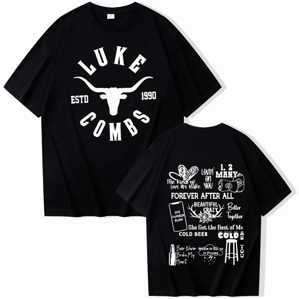 Luke Combs T-Shirts Western Country Music Man Woman Harajuku O-Neck Short Sleeve Shirts Fans Gift