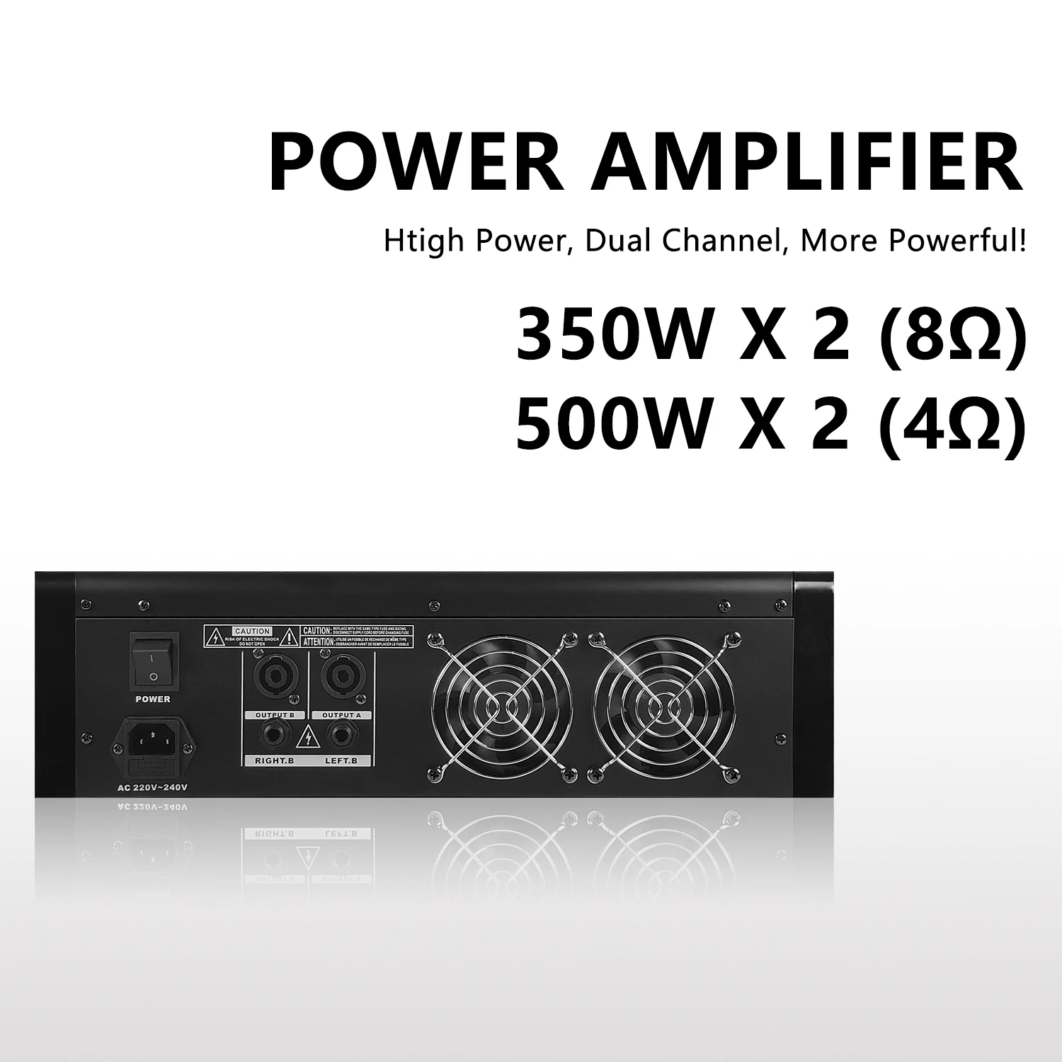 GAX-PMX8 Professional 500W Audio Mixer +48V Phantom Power 16DSP Effects Blueteeth USB Computer Play Recording Power Mixer