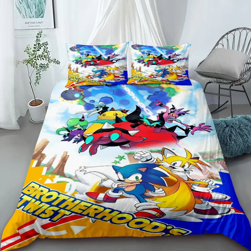 

Duvet Cover Sonic Duvet Cover for Kids – Anime Bedding Set, Duvet Cover, Pillowcases – Bedroom Decor for Children and Teens