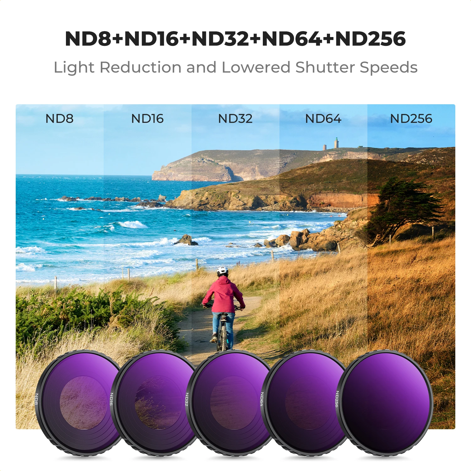 

K&F CONCEPT Filter Set for DJI Osmo Action 4 5 Pro ND8 ND16 ND32 ND64 ND256 CPL Polarizing Neutral Density HD Optical Glass