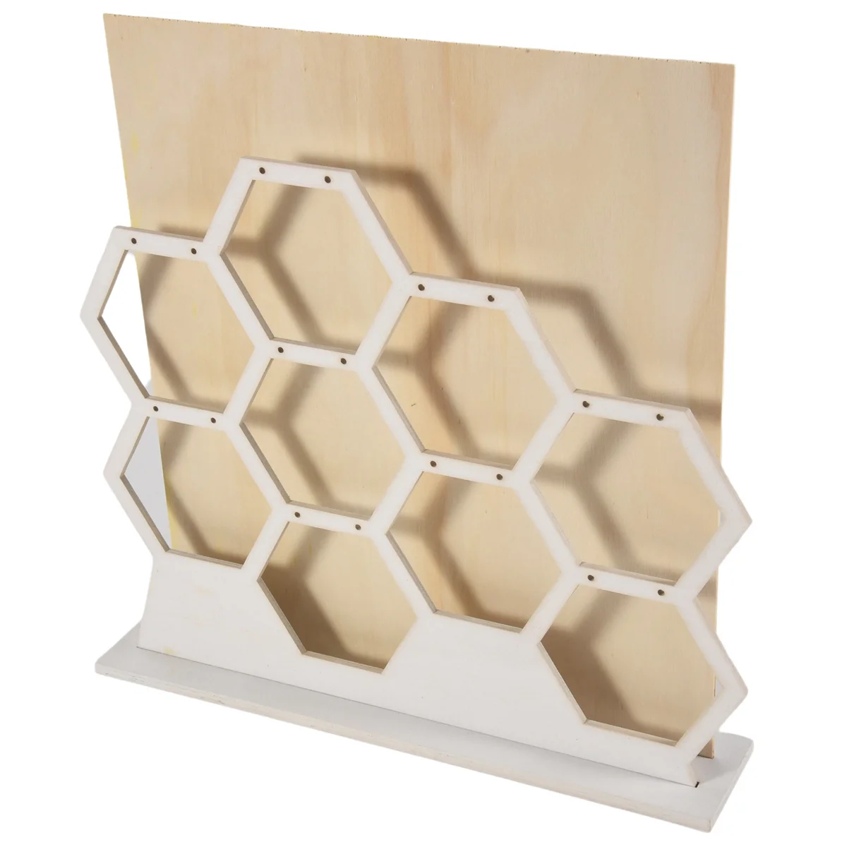 ABQR Legno naturale Bianco A nido d'ape Gioielli Orecchini Collana Portaoggetti Portaoggetti Espositore per gioielli Portaoggetti per orecchini